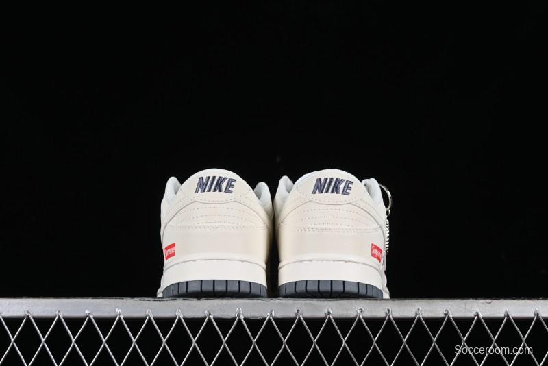 Nike SB Dunk Low Supreme Collaboration - Double Swoosh Anniversary Customized Low-Top Casual Sneakers - BB8675-105