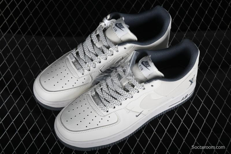 Nike Air Force 1 '07 Low LV Collaboration - Beige Grey Double Swoosh Low-Top Casual Sneakers - XZ6188-006