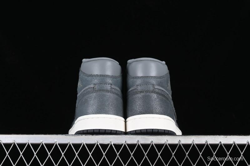 Nike Air Jordan 1 Mid Basketball Shoes in Space Gray - FJ3448-001