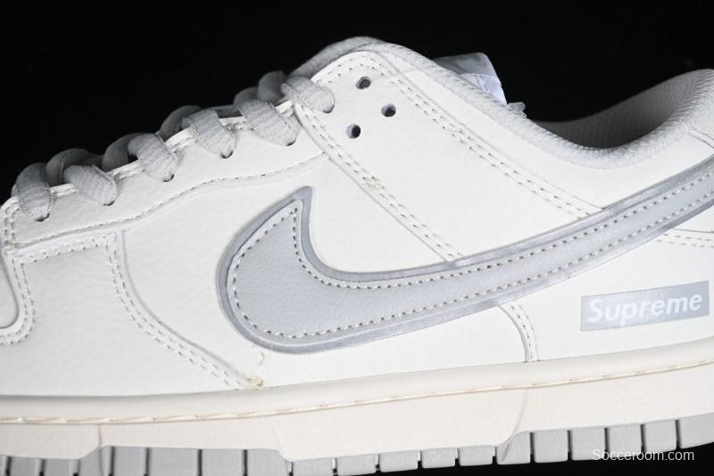 Nike Supreme x Nike SB Dunk Low Casual Skate Shoes in Beige Grey - RM2308-233