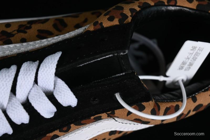 Vans Old Skool Classic Retro Low-Top Canvas Sneakers with Leopard Print and Slip-Resistant Sole - VN000CR5CJK