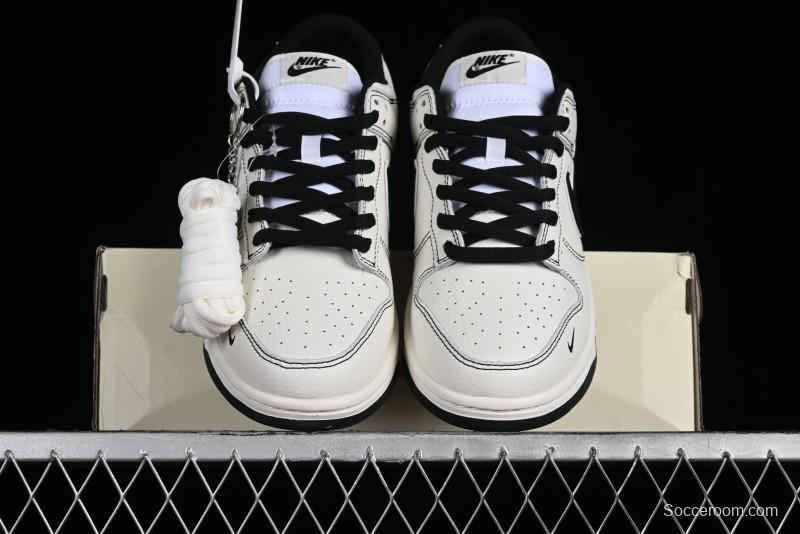Nike SB Dunk Low UN Collaboration - Beige Black Swoosh Anniversary High-End Custom Low-Top Casual Skate Shoes - FC1688-139