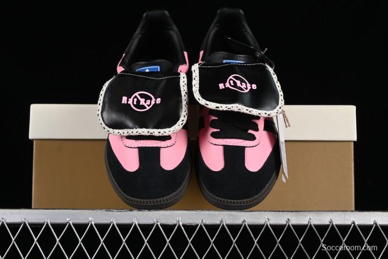 Adidas Samba OG B75807 Customized Casual Sneakers with Vibrant Hot Pink and Sweet Black Colorway - B75807