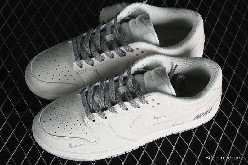 Nike SB Dunk Low Collaboration Three Swooshes Beige Black Low-Top Casual Skateboarding Shoes - NK5639-325