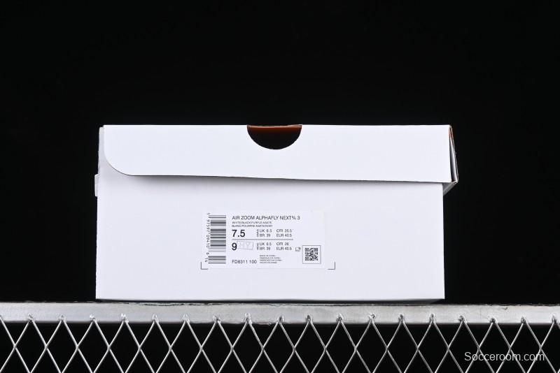 Nike Zoom VaporFly Next% 3 Prototype Super Marathon Running Shoes with Dual Air Zoom and Full-Length Carbon Fiber Plate - FD8311-100