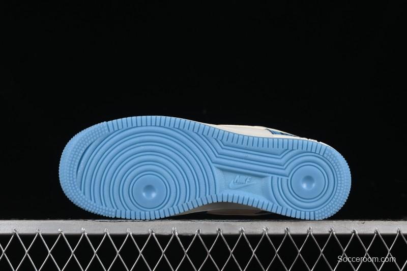 Nike Air Force 1 '07 Low Gucci Collaboration - Blue Floral Print Casual Sneakers - BB9577-101