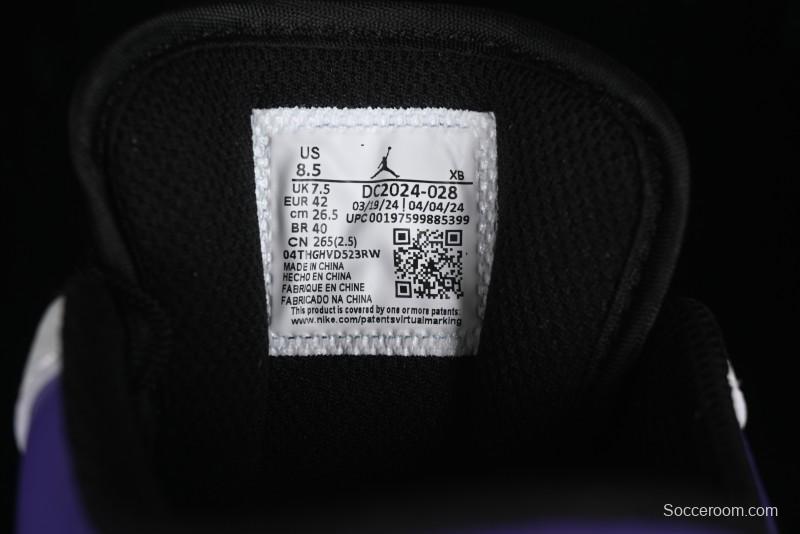 Nike Air Jordan 1 Low AJ1 Retro Basketball Shoes Lakers Purple Gold Kobe Tribute - DC2024-028