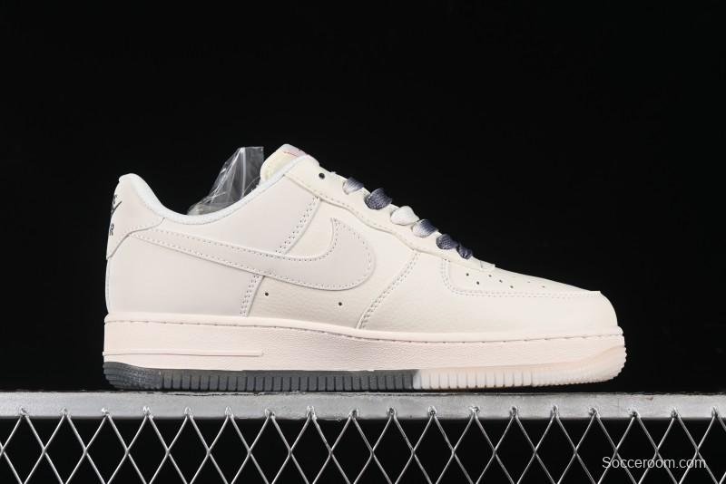 Nike Air Force 1 '07 Low Stussy Collaboration - White Grey Two-Tone Low-Top Casual Sneakers - XZ6188-015