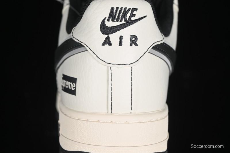 Nike Air Force 1 '07 Low Supreme Collaboration - Beige Grey Pigskin Low-Top Casual Sneakers - XZ6188-018