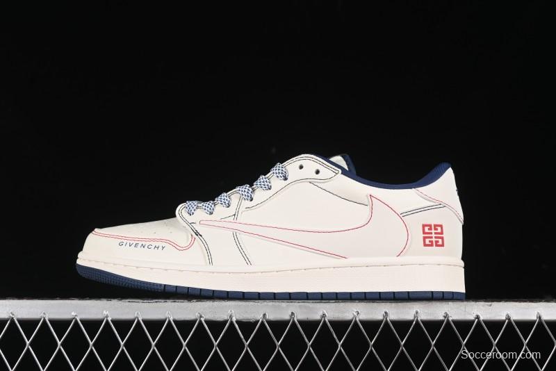 Nike Travis Scott x Fragment Design x Air Jordan 1 Low OG SP AJ1 Low-top Casual Sneakers - XY2688-115