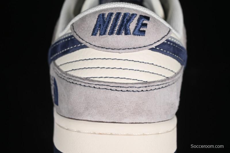 Nike SB Dunk Low The North Face Collaboration - Grey Pig Eight Blue Hook Anniversary High-End Custom Low-Top Casual Skate Shoes - SJ1089-010