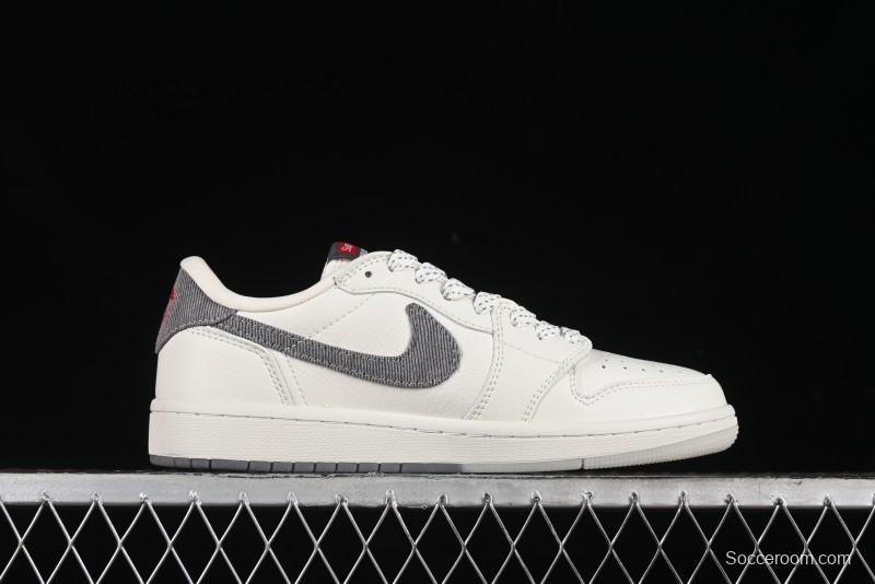 Nike Travis Scott x Fragment Design x Air Jordan 1 Low OG SP AJ1 Supreme Balenciaga Collaboration - JH6088-6