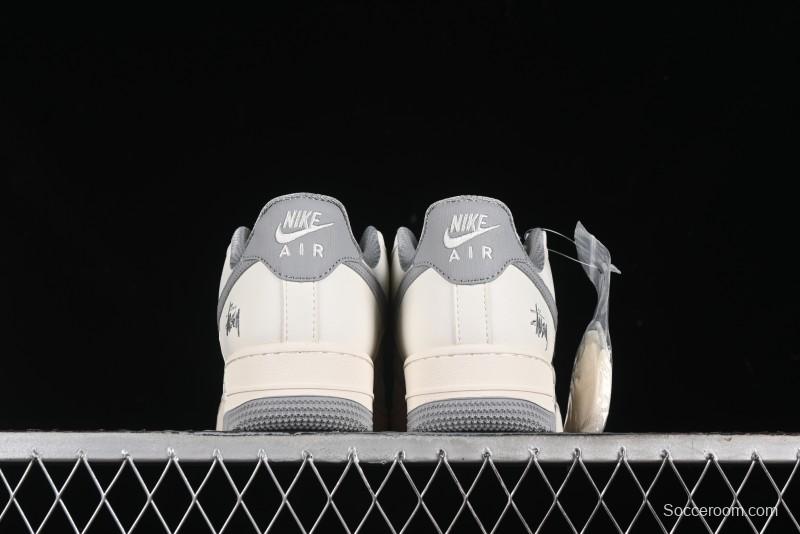 Nike Air Force 1 '07 Low Stussy Collaboration - Brushed Grey Low-Top Casual Sneakers - XZ3328-005