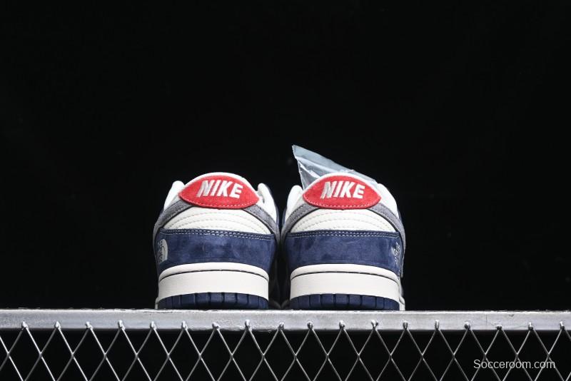 Nike SB Dunk Low The North Face Collaboration - Light Blue Grey Check Anniversary High-End Custom Low-Top Casual Skate Shoes - YX5066-251
