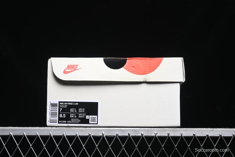 Nike Air Force 1 '07 Low Stussy Collaboration - Black Tiffany Low-Top Casual Sneakers - KK1988-030