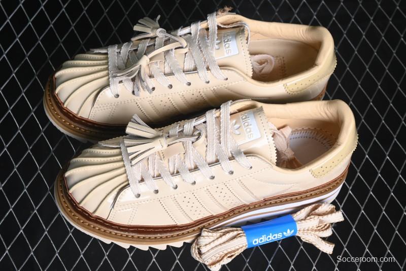 Adidas Clot x Superstar JQ6117 Shell Toe Sneakers with Preppy Style and Perforated Design - JQ6117