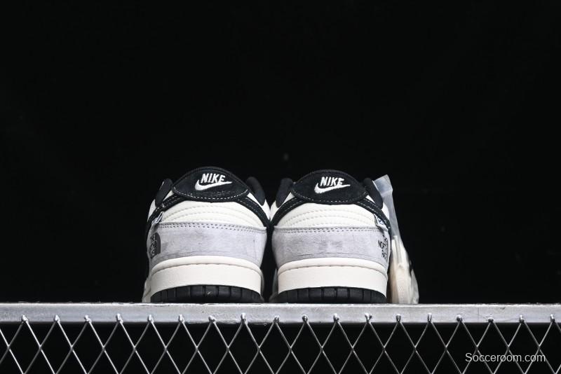 Nike SB Dunk Low The North Face Collaboration - Grey Black Double Swoosh Anniversary Custom Low-Top Casual Skate Shoes - XX3168-108