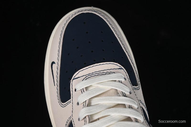 Nike Air Force 1 '07 Low Dior Collaboration - Light Blue Knit Swoosh Low-Top Casual Sneakers - KK1988-012