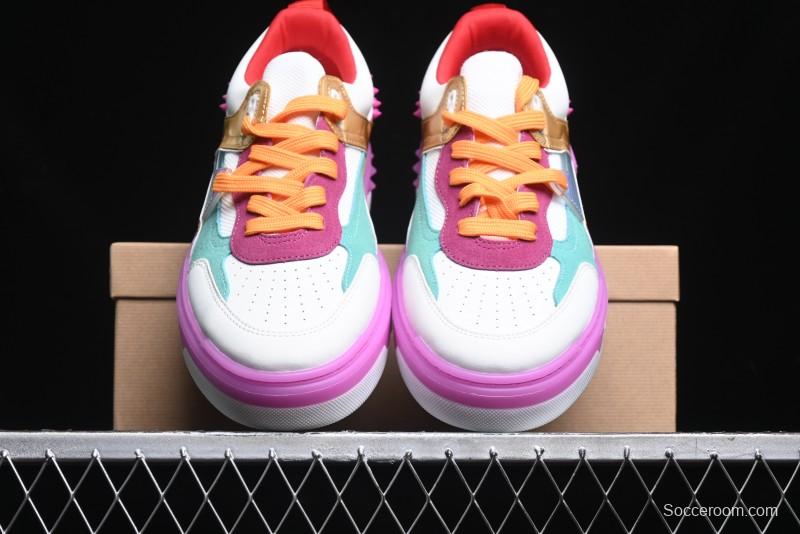 Christian Louboutin Funnyto Flat French Luxury Brand Low-Top Sneakers in Purple Color Block - X.D4