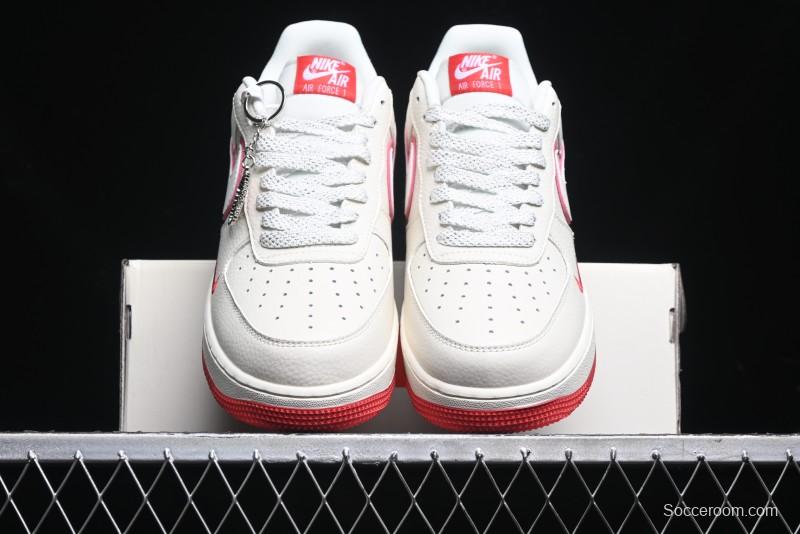 Nike Air Force 1 '07 Low Supreme Casual Sneakers in White/Red - DF0188-011