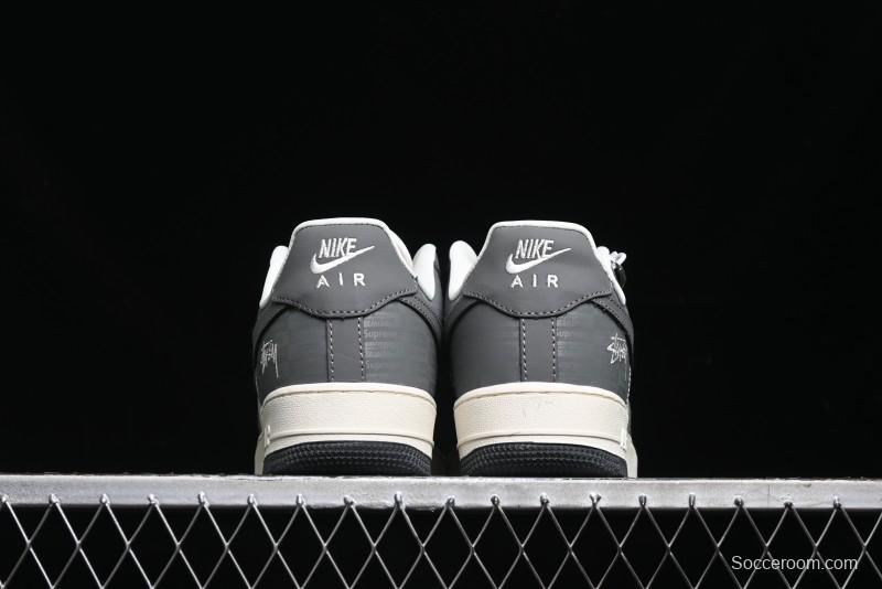 Nike Air Force 1 '07 Low Stussy Collaboration - Light Bone Shadow Low-Top Casual Sneakers - DF0180-008