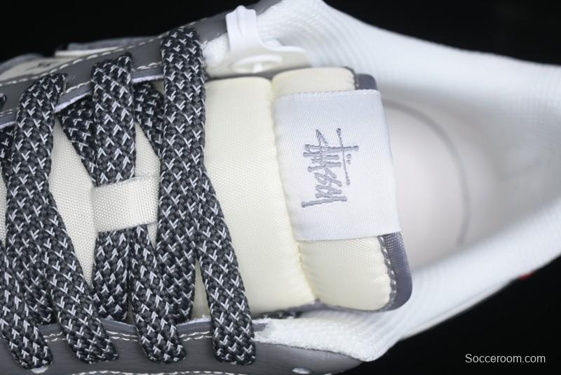 Nike Air Force 1 '07 Low Stussy Collaboration - Beige Grey Red Print Casual Sneakers - XZ6188-338