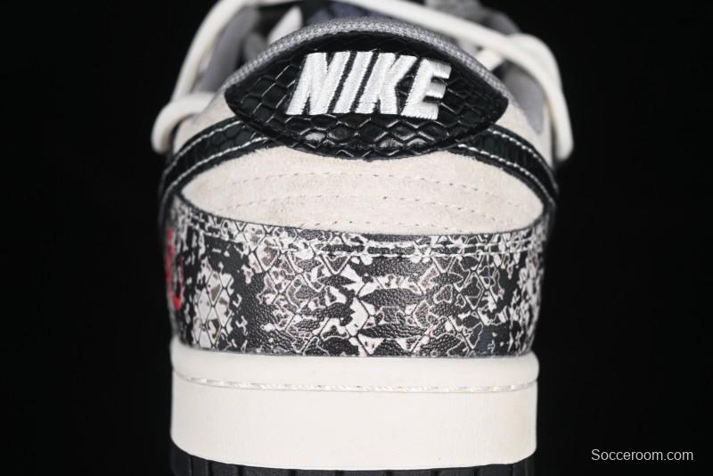 Nike SB Dunk Low Year of the Snake Series Strap Black Swoosh Custom High-End Low-Top Casual Skate Shoes - YX5066-273