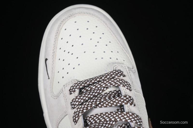 Nike SB Dunk Low Gucci Collaboration Monogram Beige Brown Swoosh Anniversary Custom Low-Top Casual Skate Shoes - DJ2024-059