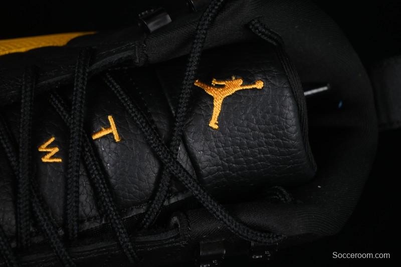 Nike Air Jordan 12 Retro Basketball Shoes in Black and Yellow - 130690-070