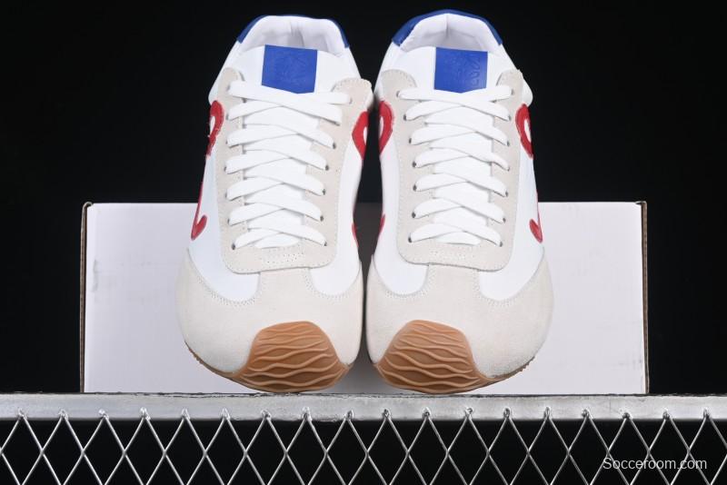 Loewe Ballet Runner 2.0 Sneakers Retro Style Low-Profile Casual Sports Shoes with Asymmetric Toe Design - White Blub