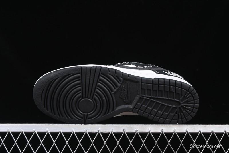 Nike SB Dunk Low The North Face Graffiti Black Swoosh Anniversary Custom Low-Top Casual Skate Shoes - DM6868-028