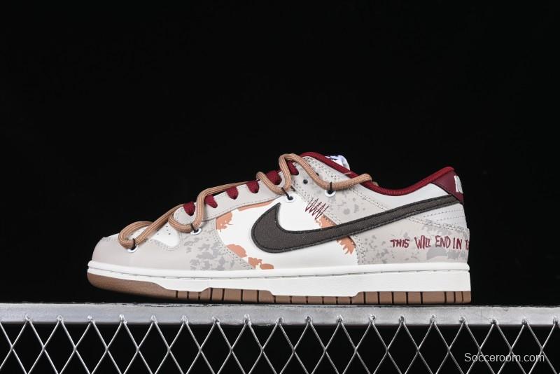 Nike Dunk Low Retro Vintage Distressed Graffiti Deconstructed Casual Sneakers - FB7160-161