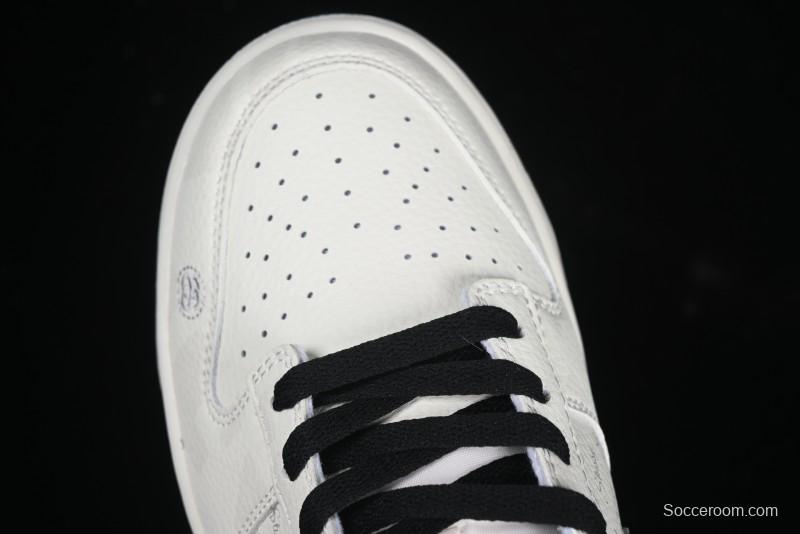 Nike SB Dunk Low Stussy Collaboration Barcode Embroidery Grey Hook Anniversary Custom Low-Top Casual Skate Shoes - DJ2024-054