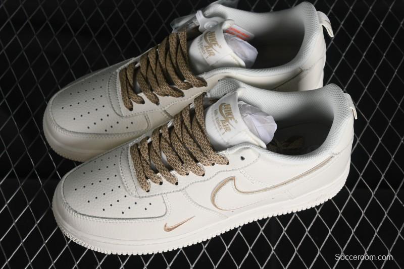 Nike Air Force 1 '07 Low Classic Khaki Mini Swoosh Starry Sky Low-Top Casual Sneakers - MJ0319-027
