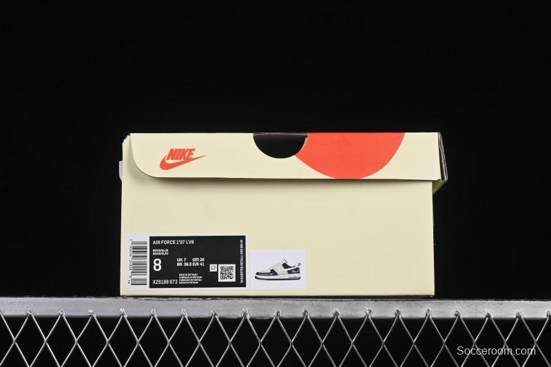 Nike Air Force 1 '07 Low Stussy Collaboration Dark Blue Suede White Swoosh Low-Top Casual Sneakers - XZ6188-673