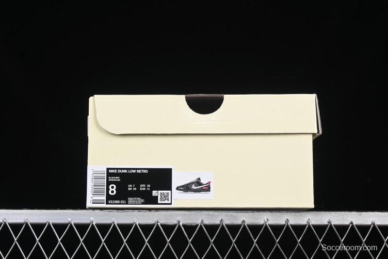 Nike SB Dunk Low Supreme Collaboration Black Grey Swoosh Anniversary Custom Low-Top Casual Skate Shoes - XS1086-011