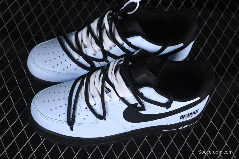 Custom "I Love U" Black & White Sneakers - Sleek Barcode Design