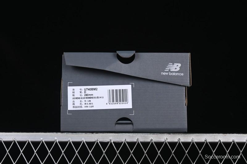 New Balance 740 Black and Silver Retro Running Sneakers for Men