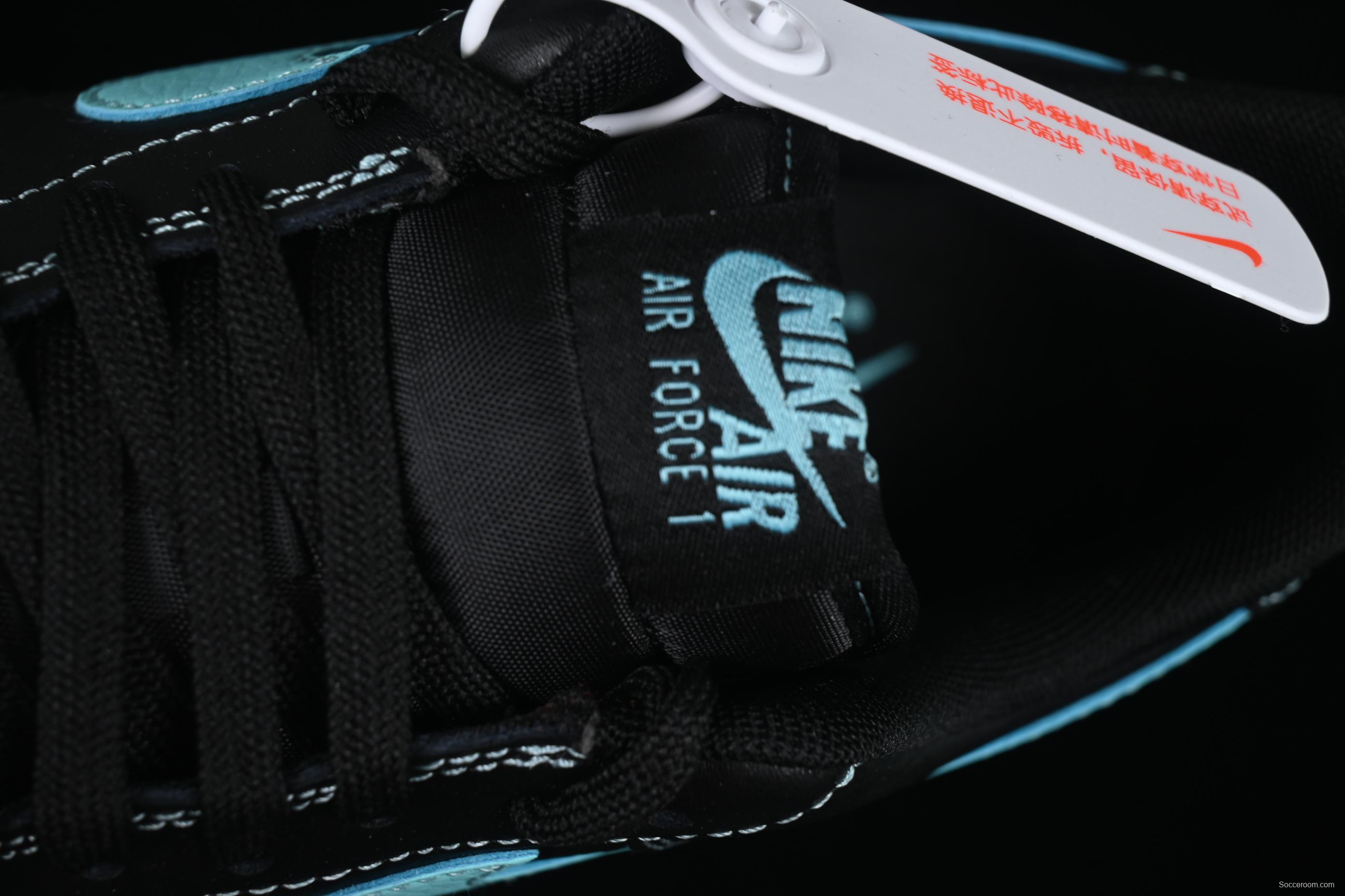 Nike Air Force 1 Low "Tiffany Blue" – Black & Aqua Classic