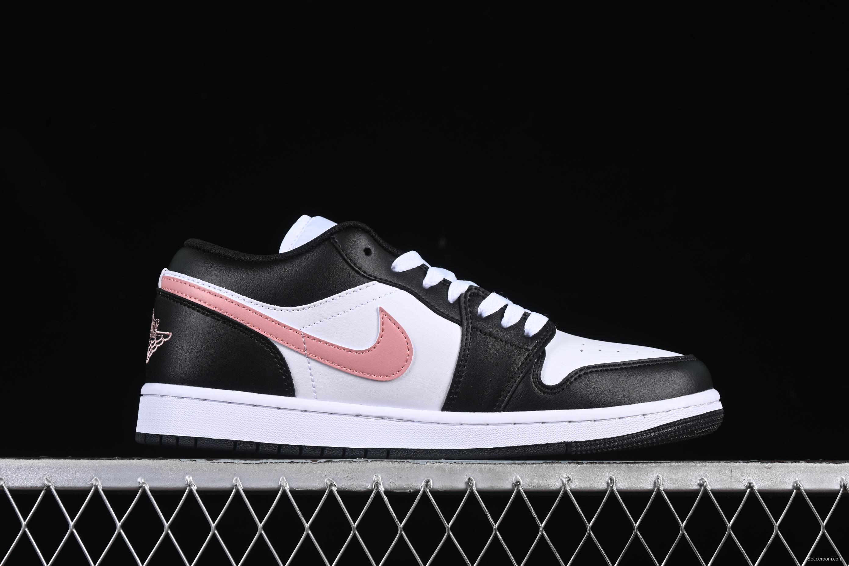 Nike Air Jordan 1 Low AJ1 Casual Sneakers in Black White Pink - 553558-165