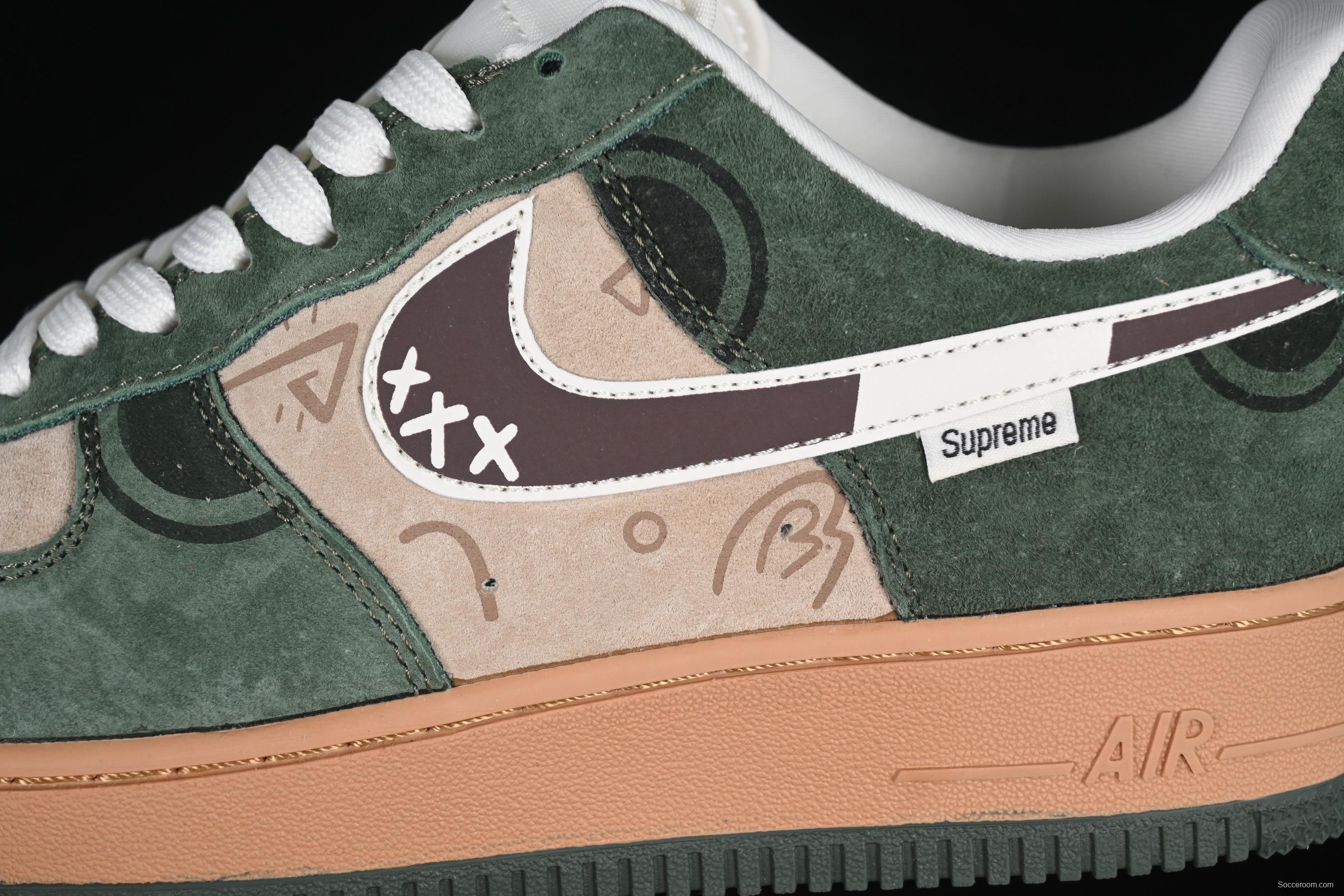 Nike Air Force 1'07 Low Supreme Collaboration Distressed Graffiti Casual Sneakers - DF0188-024