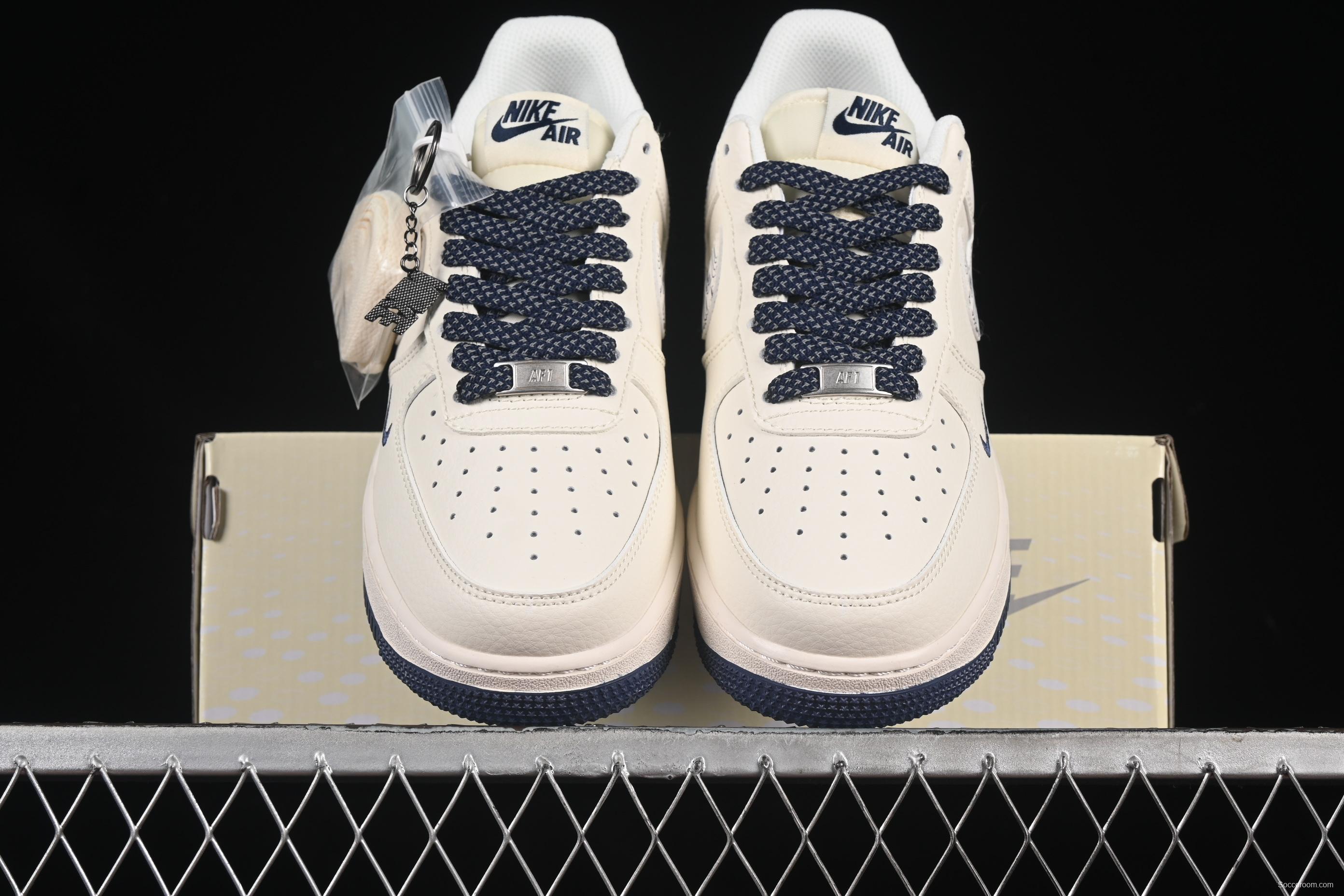 Nike Air Force 1'07 Low Collaboration Sneakers in Dark Blue with Mini Swoosh Logo - HH7518-047