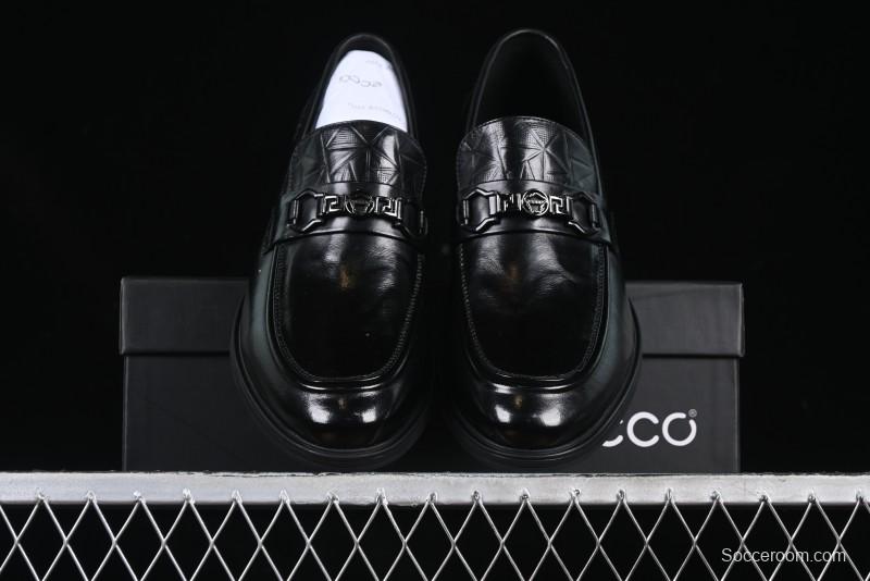 ECCO London Collection Slip-On Business Men's Leather Shoes with Wide Toe Box and Cushioned Sole - 61160801001