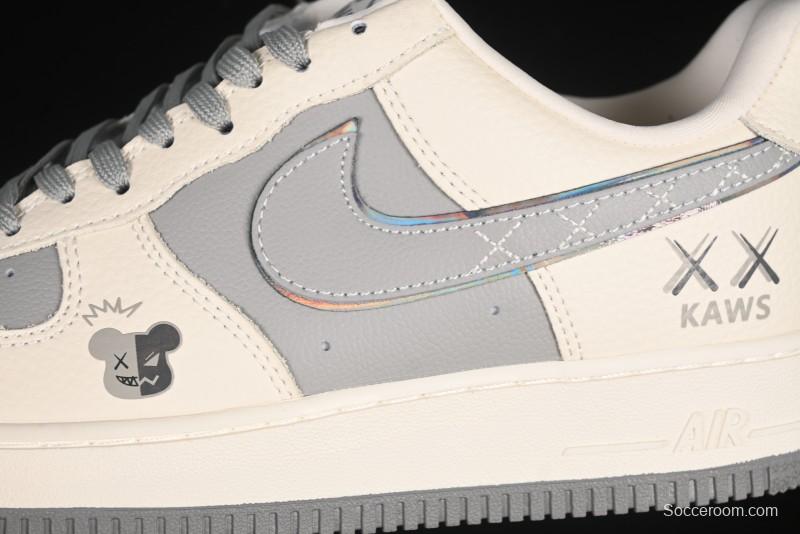 Nike Air Force 1'07 Low Kaws Collaboration Beige Grey Casual Sneakers - KK1988-078