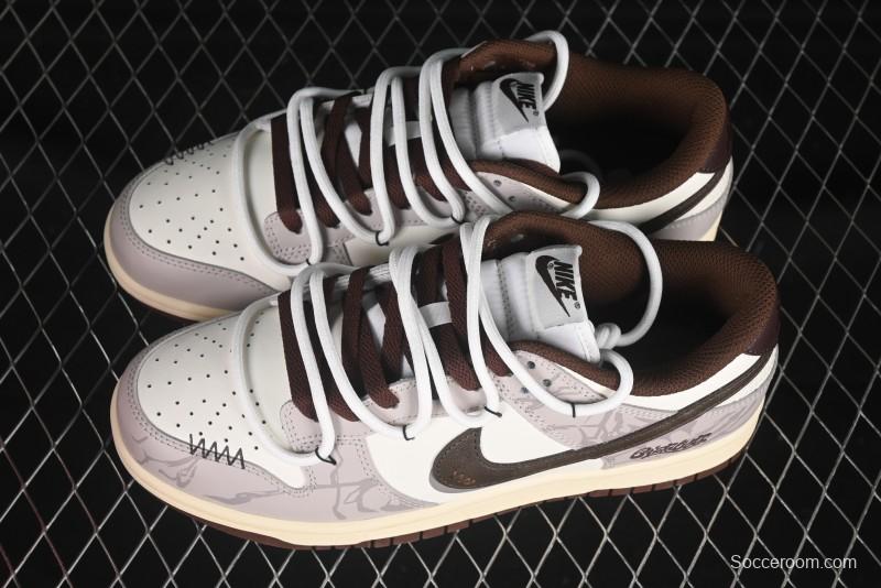 Nike Dunk Low Koala Party Distressed Grid Low-Top Casual Skate Shoes - DD1503-124