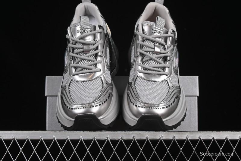 GG-CC Casual Sports Running Shoes with Triple-Layer Crescent Sole and 5cm Height Boost - 668-1