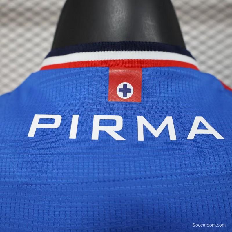 Player Version 25/26 Cruz Azul Home Blue with Digital Pixel Pattern Jersey