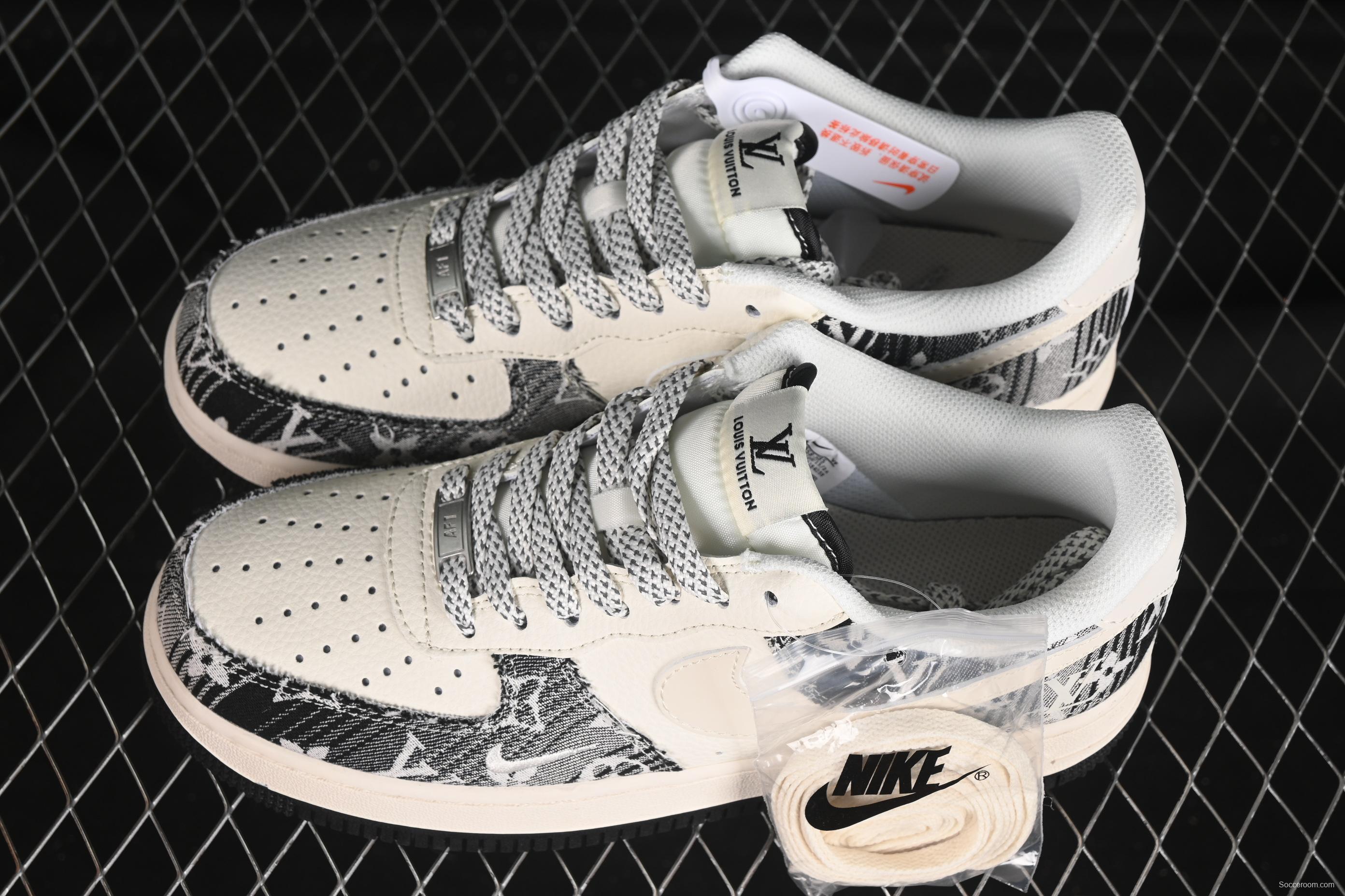 Nike Air Force 1'07 Low LV Collaboration Black Floral Denim Casual Sneakers - XS1958-585