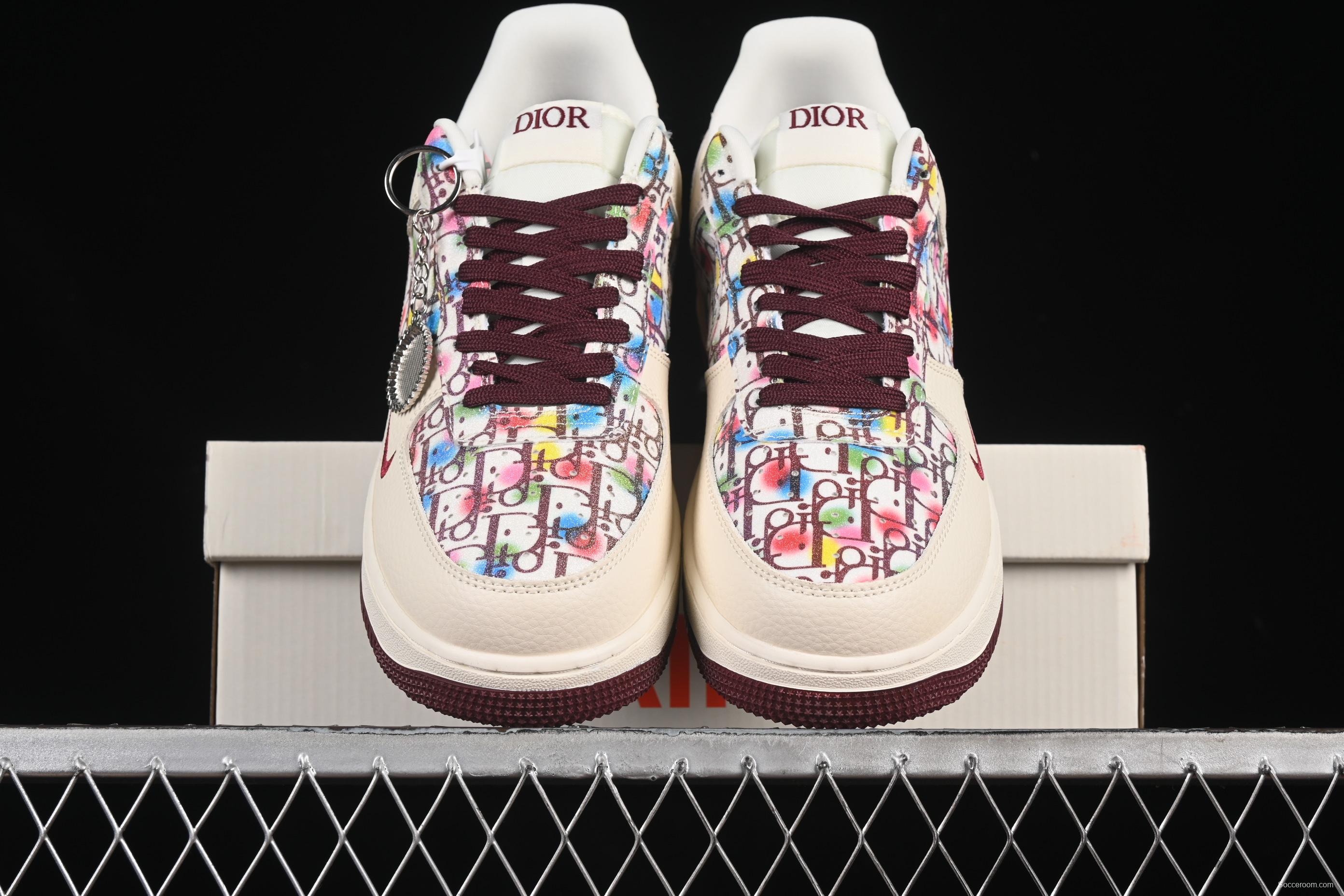 Nike Air Force 1'07 Low Dior Collaboration Floral Embroidery Casual Sneakers - DF0188-063