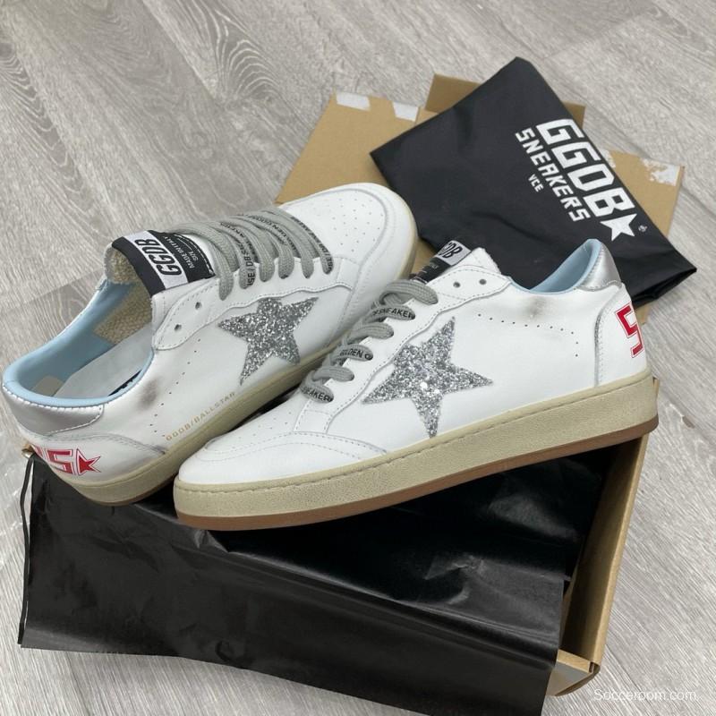 2024 Unisex GGDB White Silver Leather Sneakers MJ00260